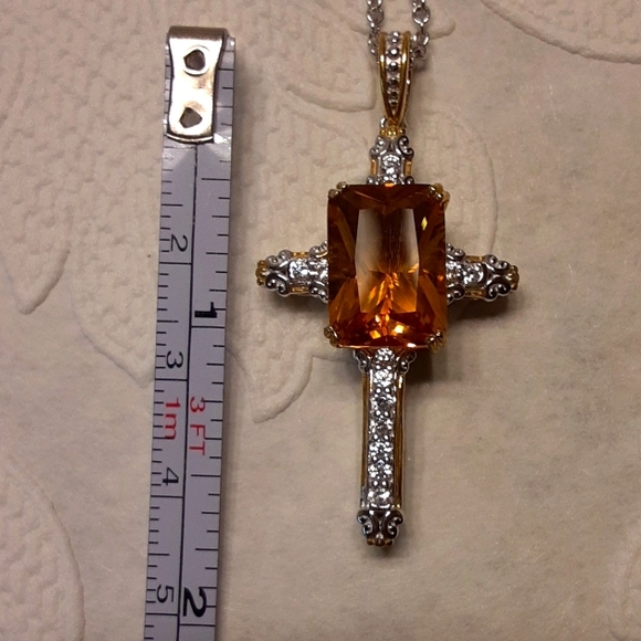 925 Genuine Fire Citrine and Untreated White Zircons.PRICE IS FIRM. - Picture 5 of 17